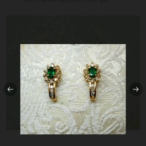 Emerald and diamond earrings